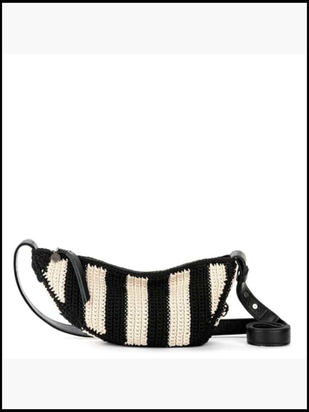 Crochet Sling Bag Adjustable Crossbody Strap Handcrafted Everyday Travel - Picture 4 of 7